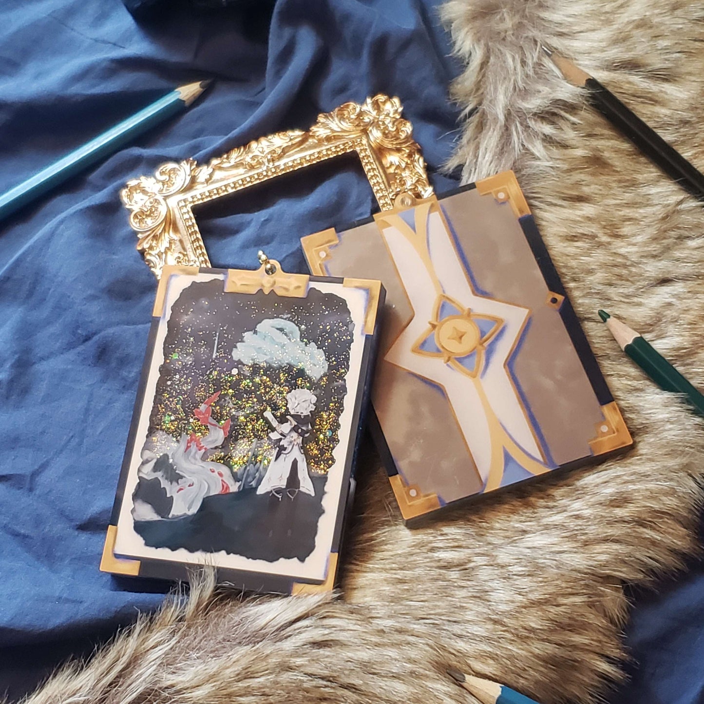 Artist's Palette Glitter Shaker Charm