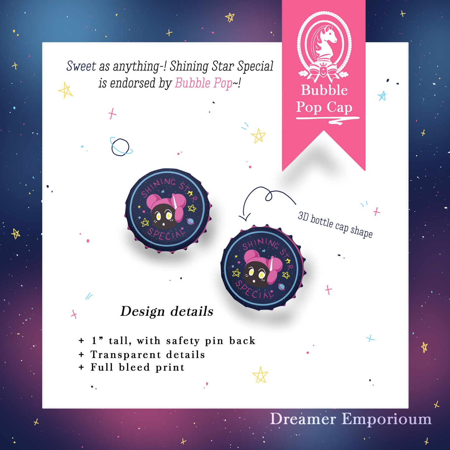 Bubble Pop Bottle Cap Button