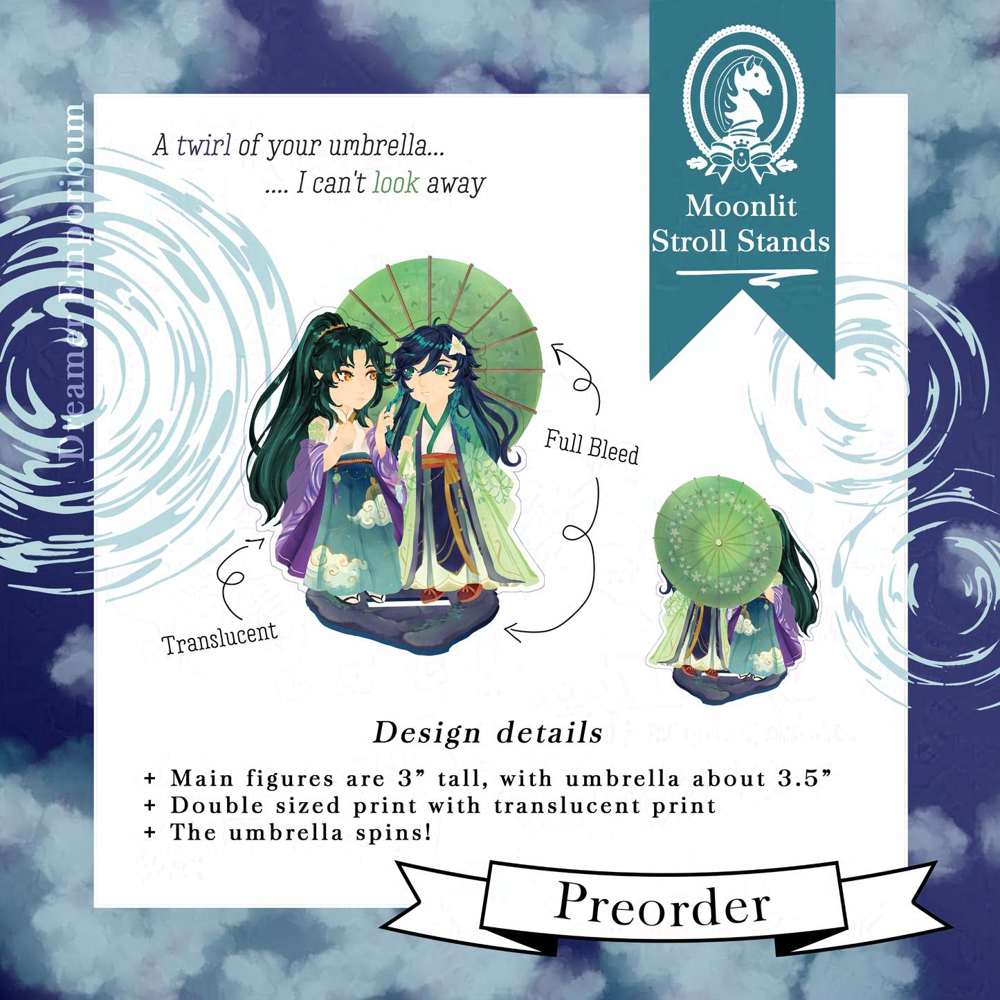 Lover's Umbrella Spinning Acrylic Stand