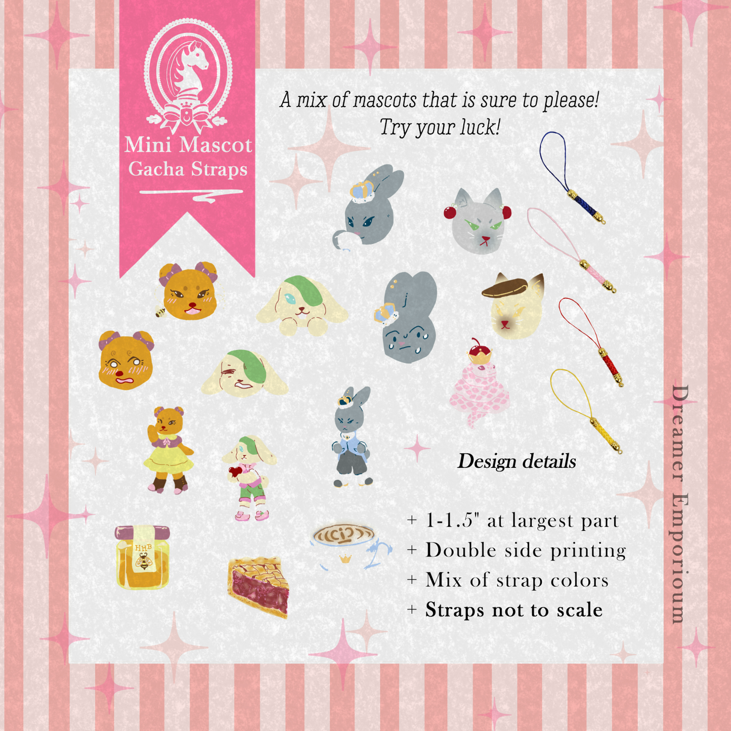 Strawberry Rhubarb and Friends Mini Gacha Charms