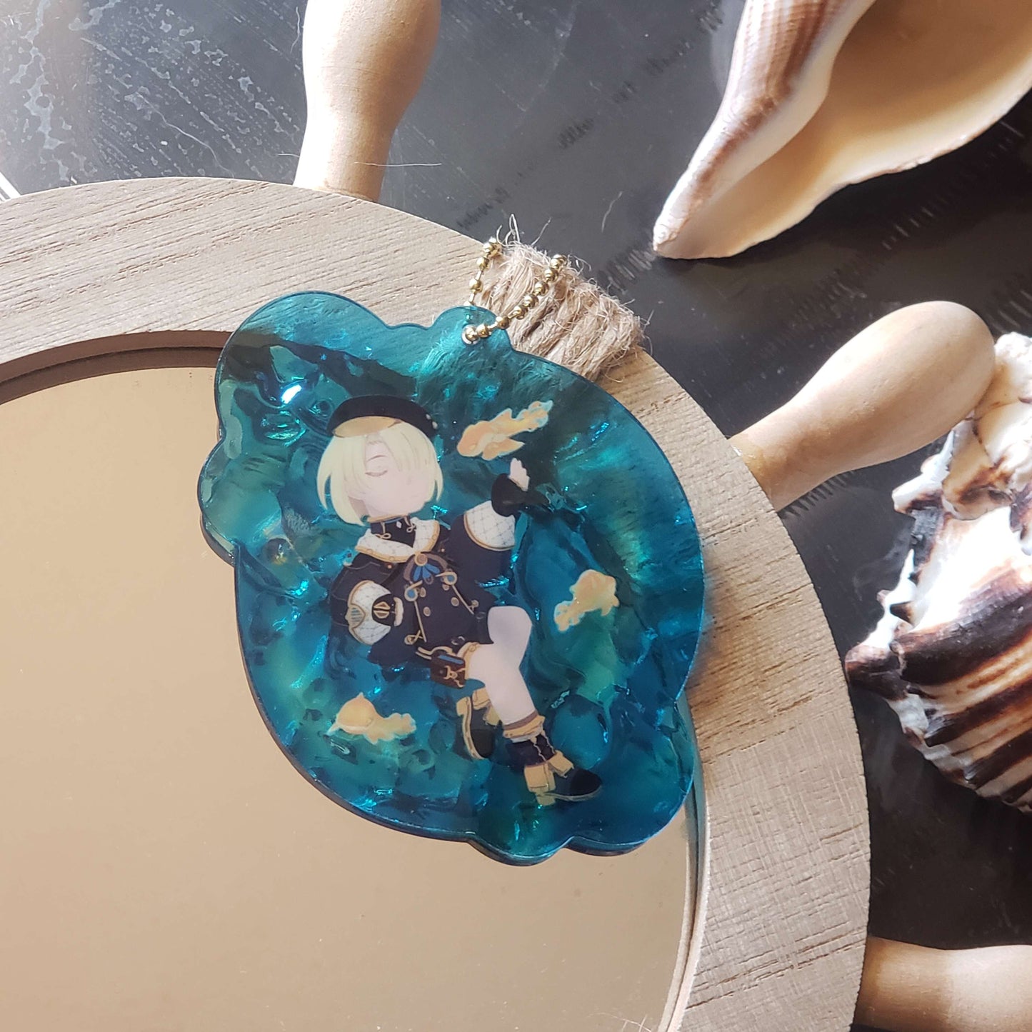 Sinking Swimmer Wave Acrylic Charm