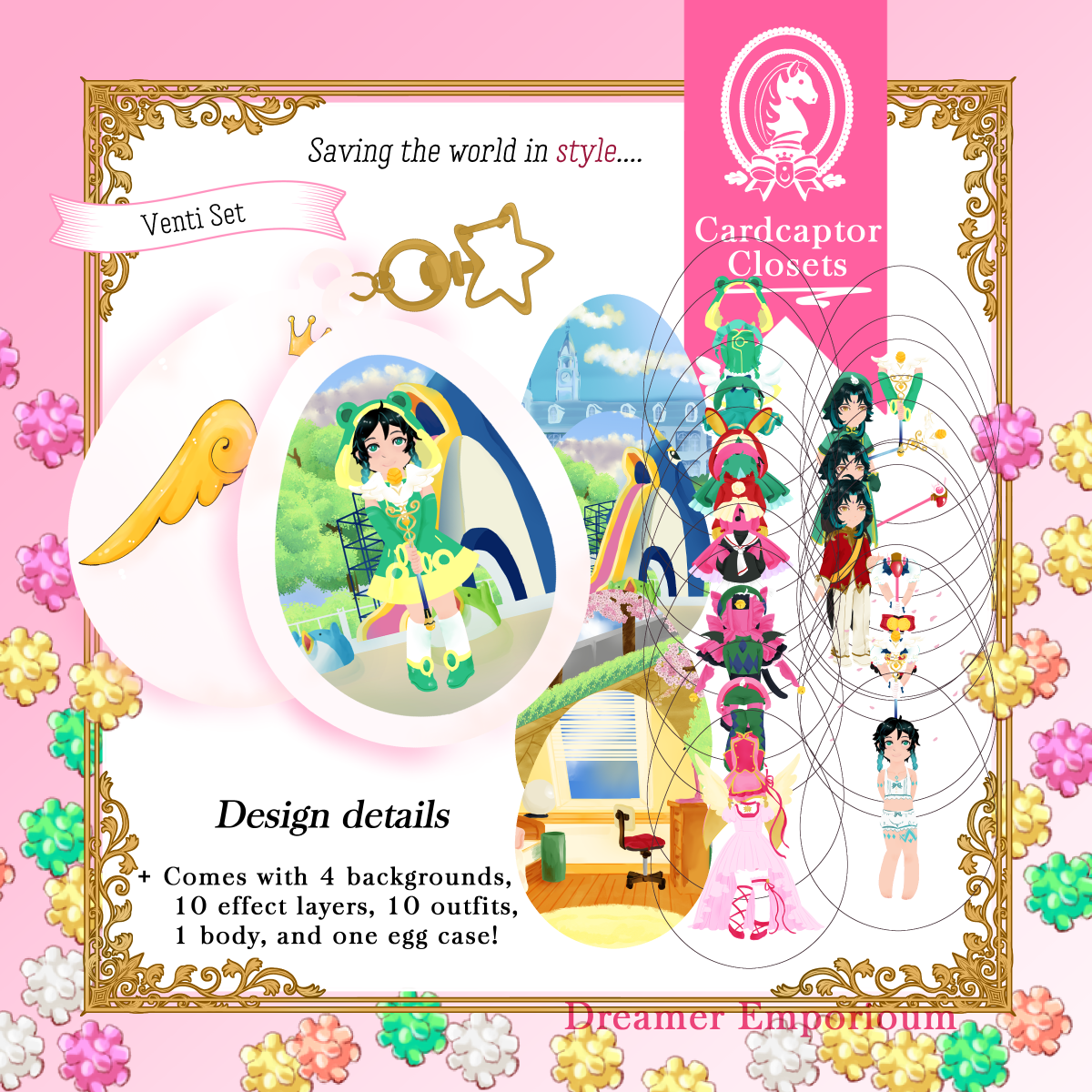 Magical Girl Venti Outfit Changing Charm