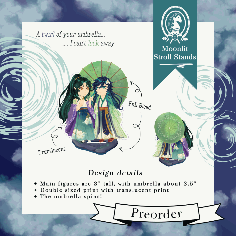 Lover's Umbrella Spinning Acrylic Stand