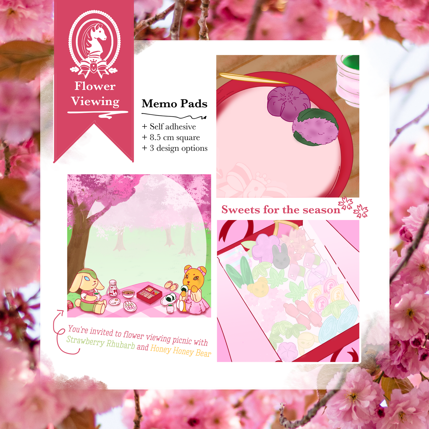 Sakura Picnic Sticky Notes [Discounted]